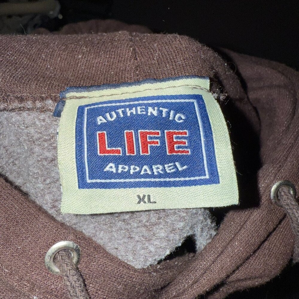 Authentic Life Apparel Boston Mass Brown and Pink Unisex Hoodie Size XL - Picture 6 of 6